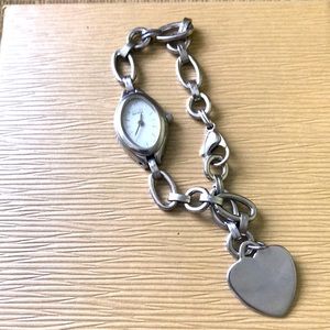 Citizen Eco-Drive watch with heart charm which can be engraved.